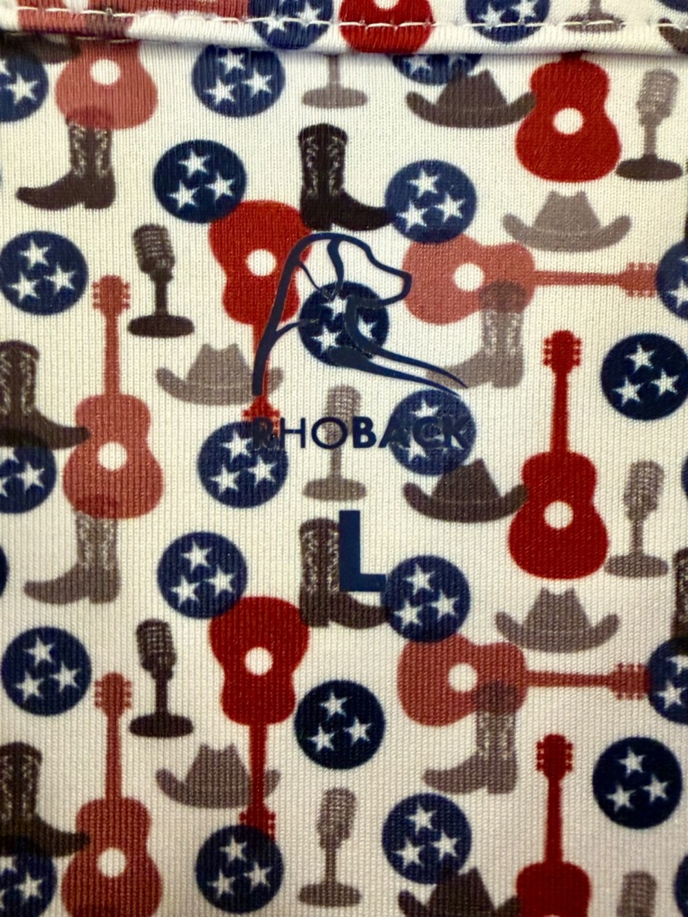 Rhoback Men’s Short Sleeve Performance Polo “The Nashvegas” Size Large - Picture 4 of 7